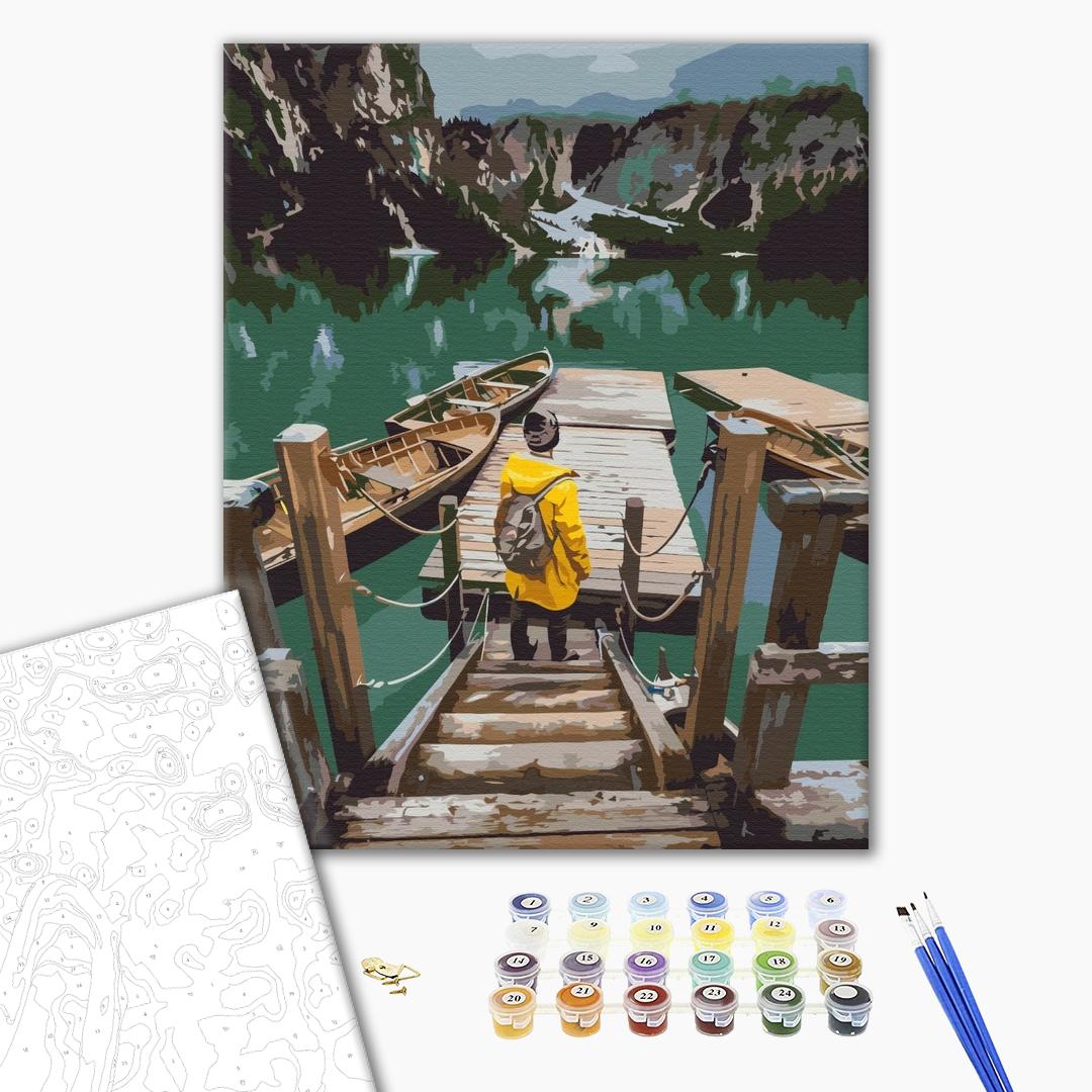 Lake Bryce - Malen nach Zahlen Bild auf Leinwand mit Pinseln und Farben