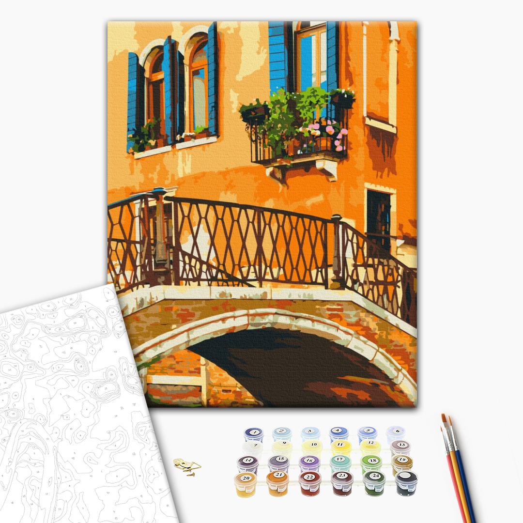 Venedig - Malen nach Zahlen Bild auf Leinwand mit Pinseln und Farben