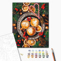 Weihnachtsleckereien - Malen nach Zahlen Bild auf Leinwand mit Pinseln und Farben