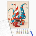 Weihnachtshüte - Malen nach Zahlen Bild auf Leinwand mit Pinseln und Farben