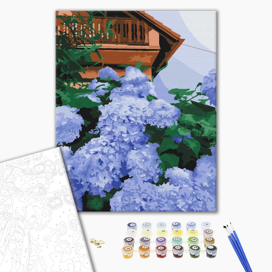 Malen nach Zahlen Bild auf Leinwand mit Pinseln und Farben