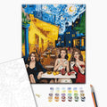 Malen nach Zahlen Bild auf Leinwand mit Pinseln und Farben