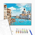 Aussicht von Venedig - Malen nach Zahlen Bild auf Leinwand mit Pinseln und Farben