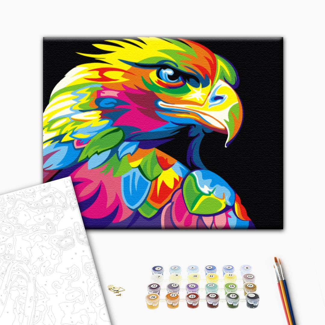 Malen nach Zahlen Bild auf Leinwand mit Pinseln und Farben