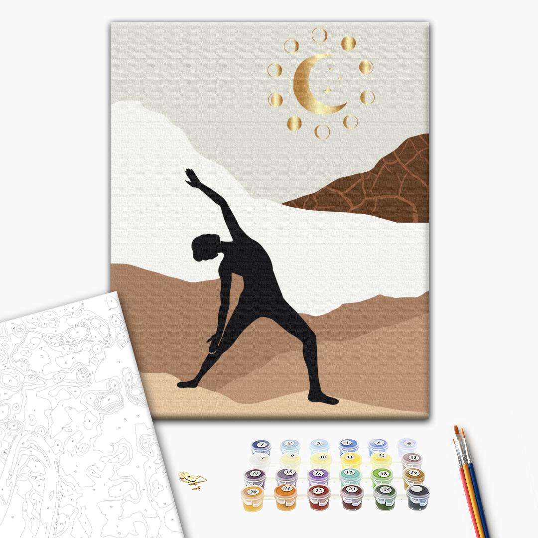 Malen nach Zahlen Bild auf Leinwand mit Pinseln und Farben