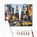 Leben am Times Square - Malen nach Zahlen Bild auf Leinwand mit Pinseln und Farben