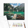 Dolomiten - Malen nach Zahlen Bild auf Leinwand mit Pinseln und Farben