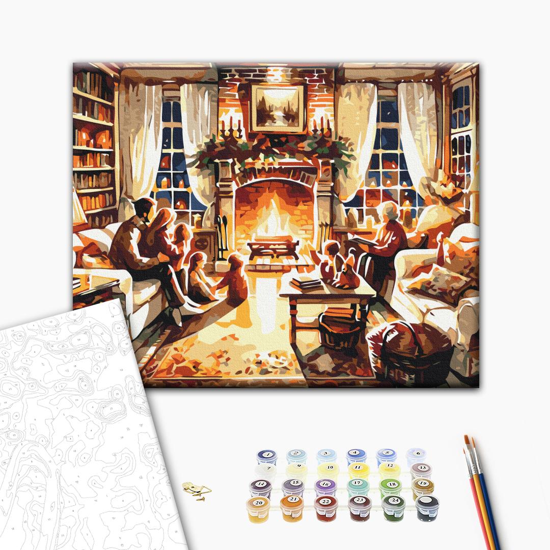 Malen nach Zahlen Bild auf Leinwand mit Pinseln und Farben