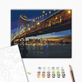 San Francisco in der Nacht - Malen nach Zahlen Bild auf Leinwand mit Pinseln und Farben