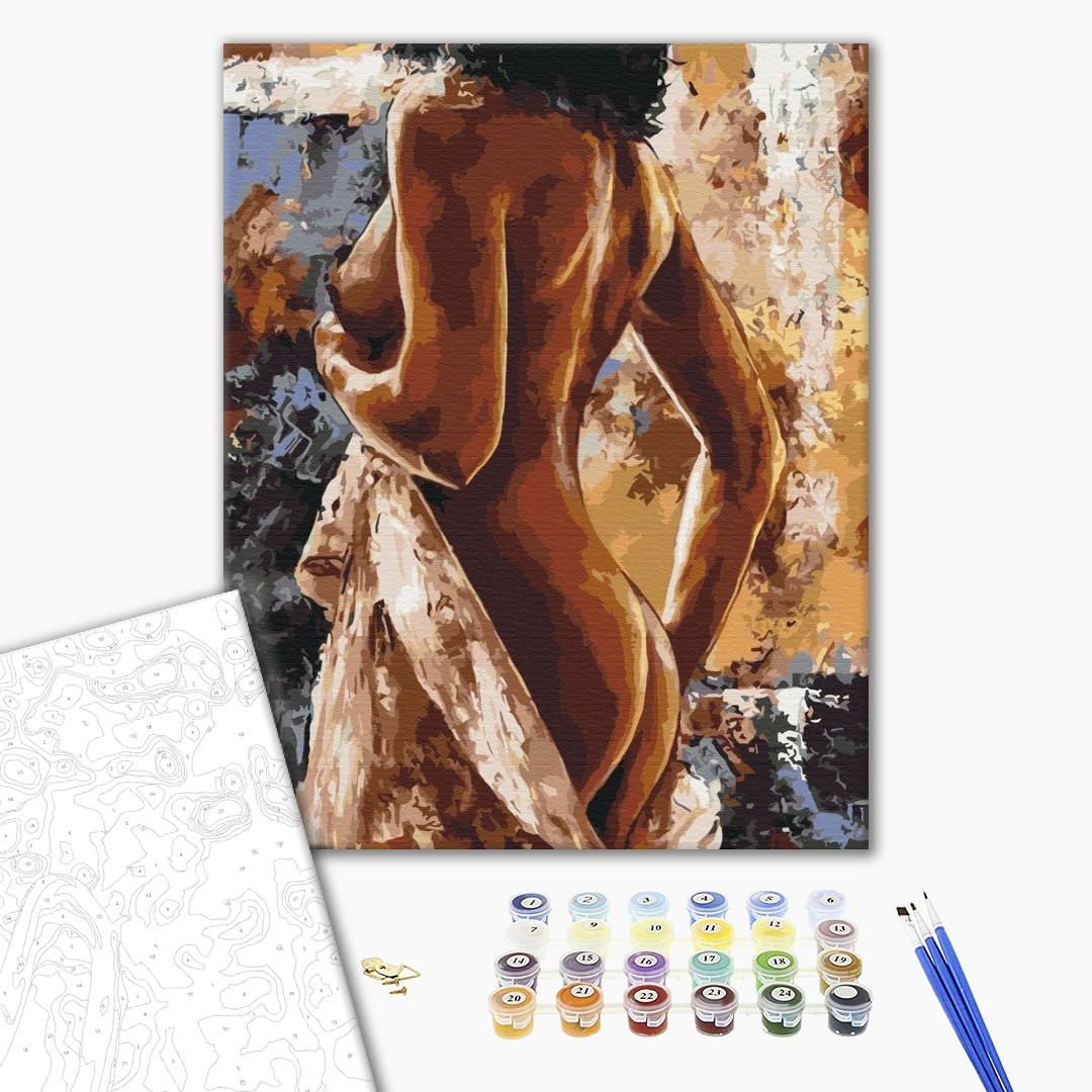 Malen nach Zahlen Bild auf Leinwand mit Pinseln und Farben