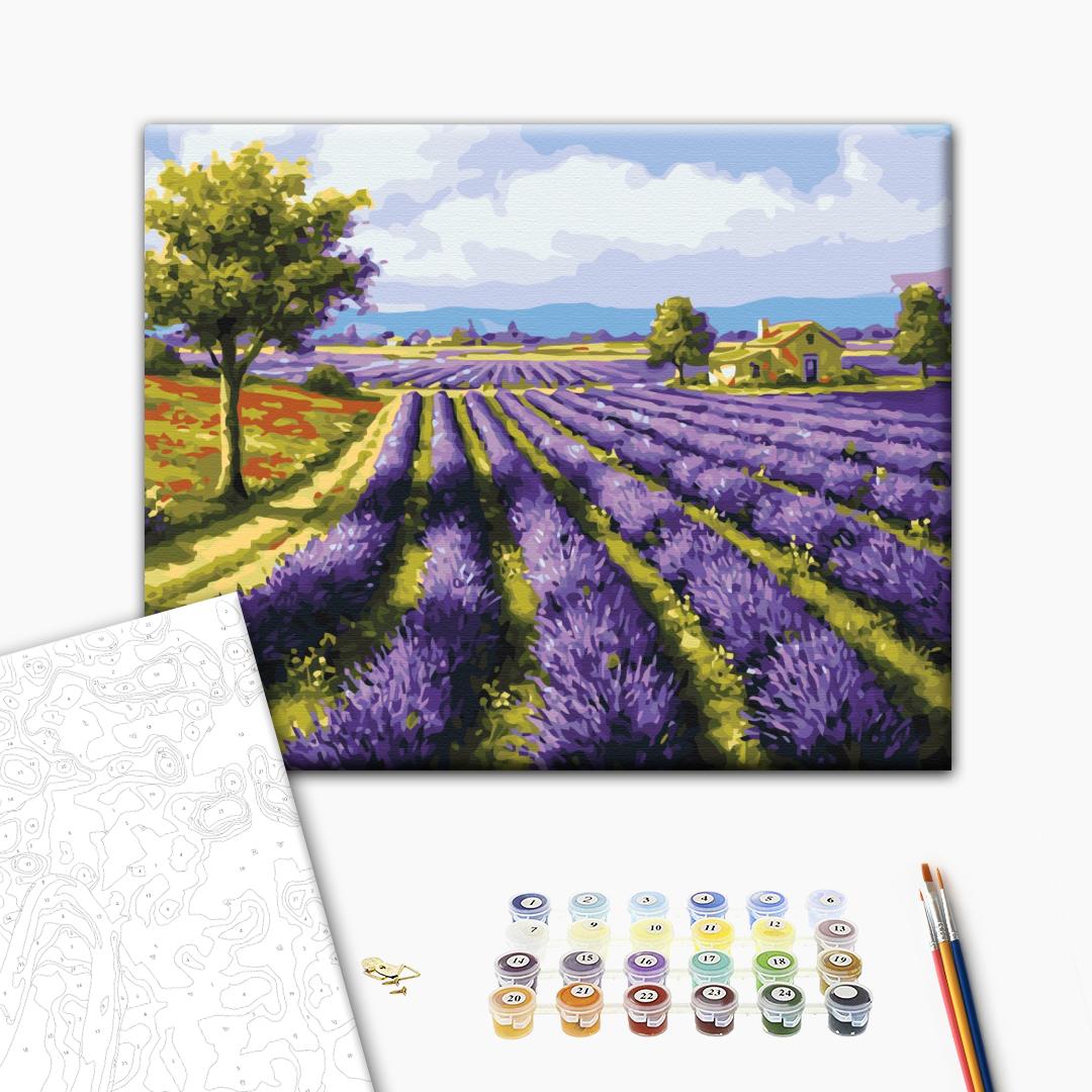 Malen nach Zahlen Bild auf Leinwand mit Pinseln und Farben
