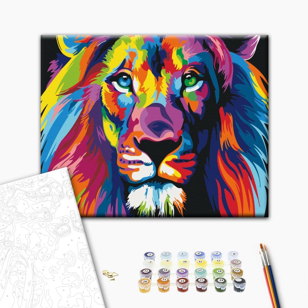 Malen nach Zahlen Bild auf Leinwand mit Pinseln und Farben