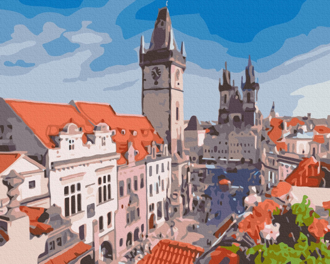 Malen nach Zahlen Motiv - Der Blick auf Prag