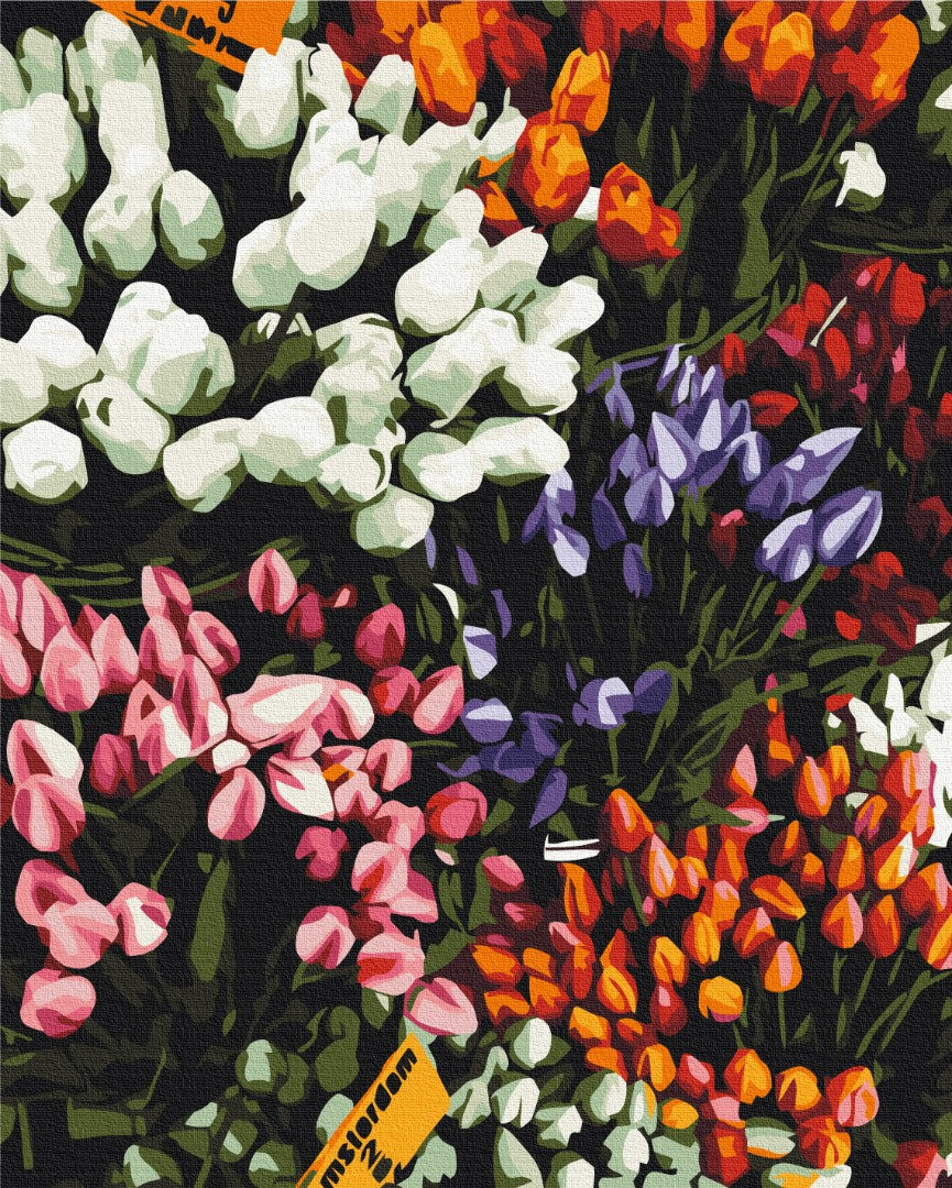 Malen nach Zahlen Motiv - Tulpenmesse
