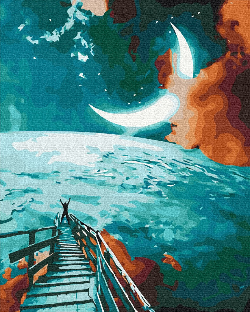 Malen nach Zahlen Motiv - Weg zum Mond