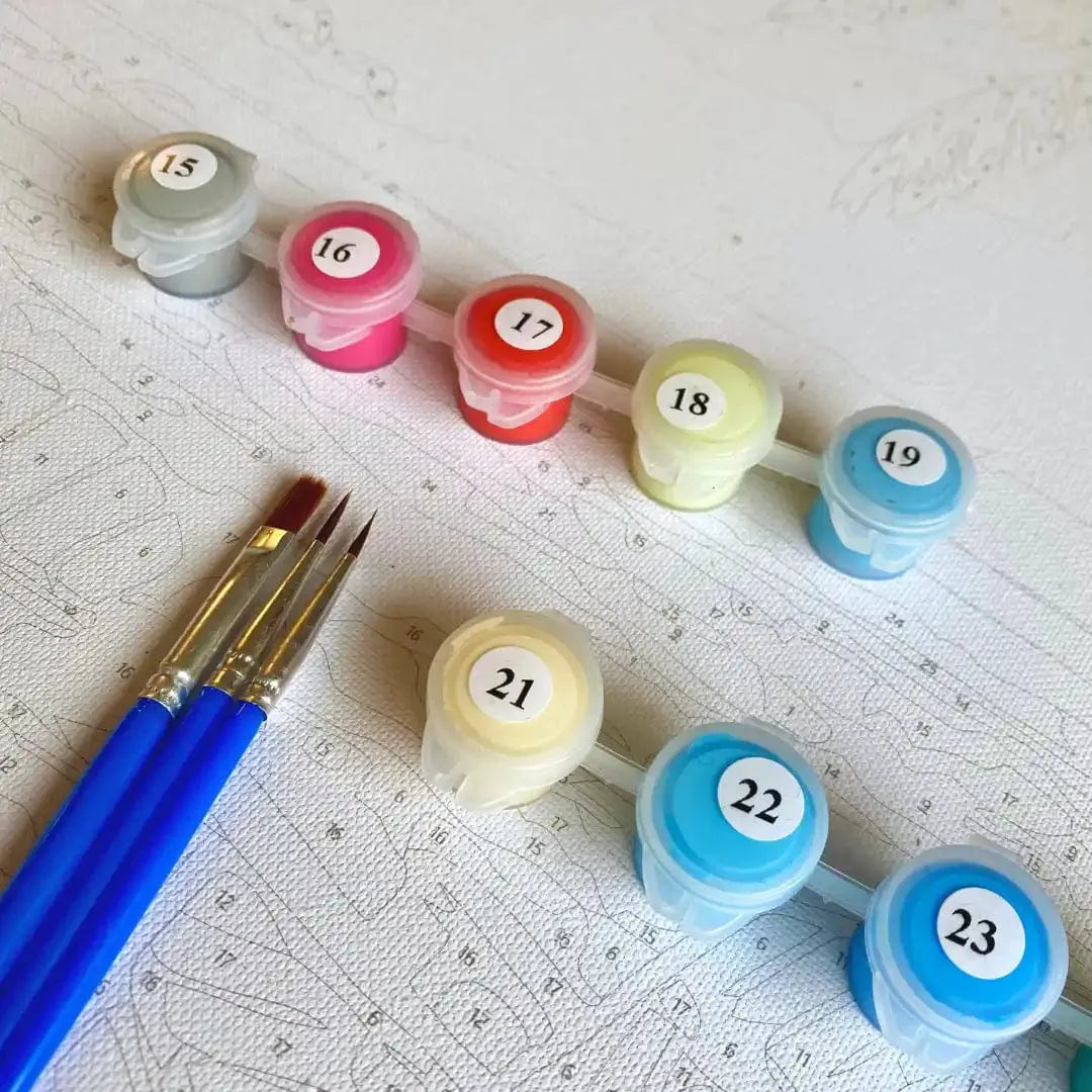 Die Kunst der Harmonie Nr. 3 - Malen nach Zahlen Pinsel und Farben auf Leinwand
